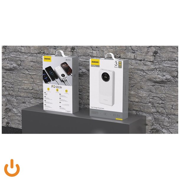 Dudao K12Pro powerbank 20000mAh 22.5 Watt Hvid