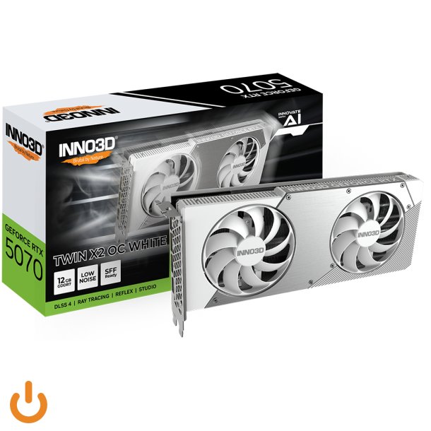 Inno3D GeForce RTX 5070 Twin X2 OC White - 12GB GDDR7 RAM - Grafikkort