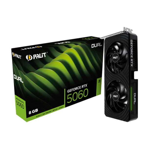 (Ny) Palit GeForce RTX 5060 DUAL - 8GB GDDR7 RAM - Grafikkort