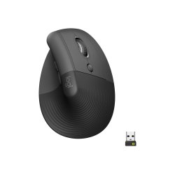 Logitech Lift Vertical Ergonomic Mouse Optisk Trdls Sort