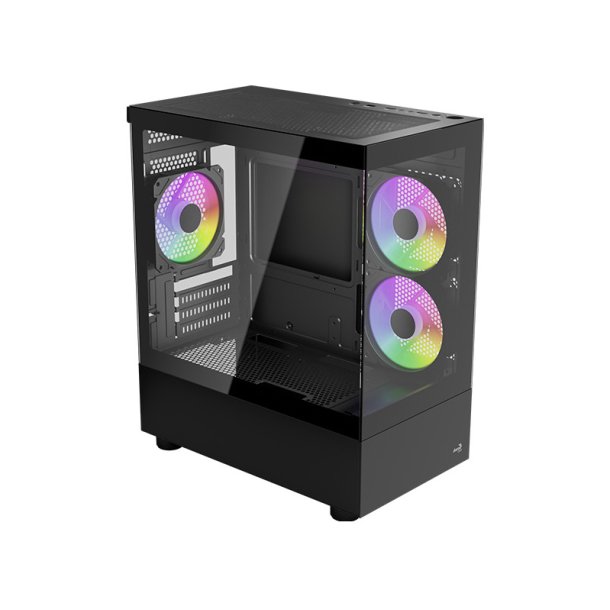 (Ny) AeroCool Viewport Mini Trn Micro ATX Ingen strmforsyning Sort
