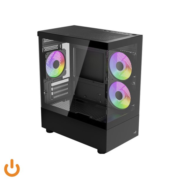 (Ny) AeroCool Viewport Mini Trn Micro ATX Ingen strmforsyning Sort