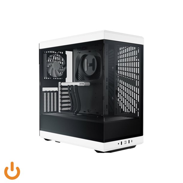 (Ny) HYTE Y40 Trn ATX Ingen strmforsyning Sort Hvid