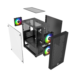 Nordic Gaming Mjolner RGB Mini Trn micro-ATX Ingen strmforsyning Sort