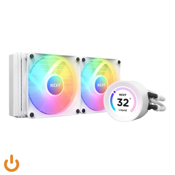 (Ny) NZXT Kraken Elite 240 RGB Processors flydende k�lesystem 1-pack Hvid 120 mm