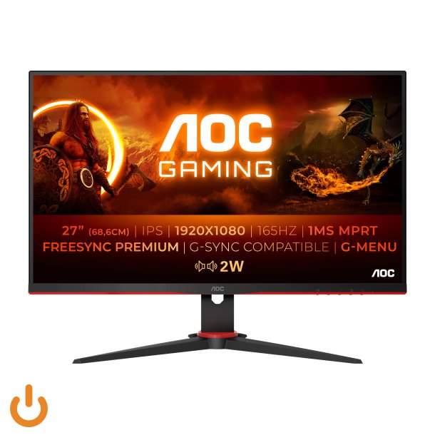 (Ny) AOC Gaming 27G2SPAE/BK 27" 1920 x 1080 (Full HD) VGA (HD-15) HDMI DisplayPort 165Hz