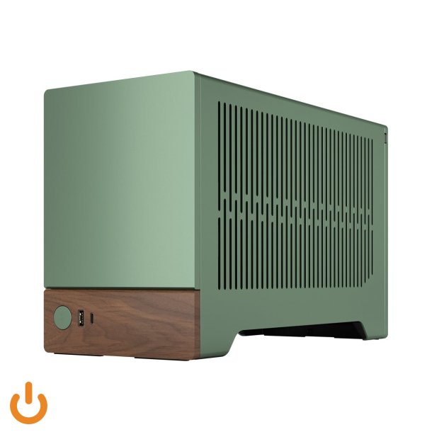 Fractal Design Terra Ultralille formfaktor Mini ITX Strmforsyning Brun Grn