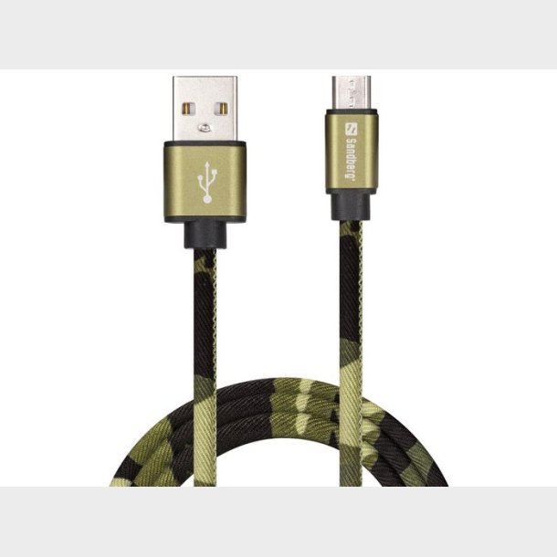 MicroUSB Green Camouflage 1m