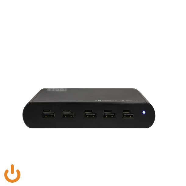 NoteCharge 5 Ports, USB-A&C (Schuko plug), 22 watts available per device, Intelligent P.D. 3.0
