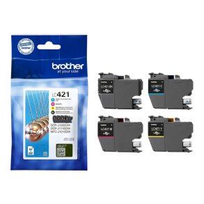 Brother LC 421 Value Pack Sort Gul Cyan Magenta 200 sider Blk