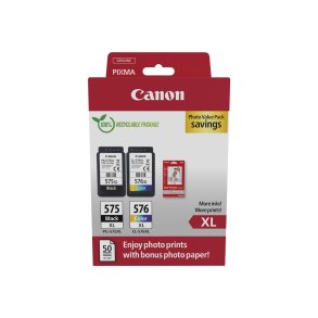 Canon PG-575XL/CL-576XL Photo Paper Value Pack Sort Farve (cyan, magenta, gul) Blkpatron/papirst