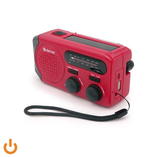 Denver SCR-2010 FM radio med hndsving og solcelleopladning